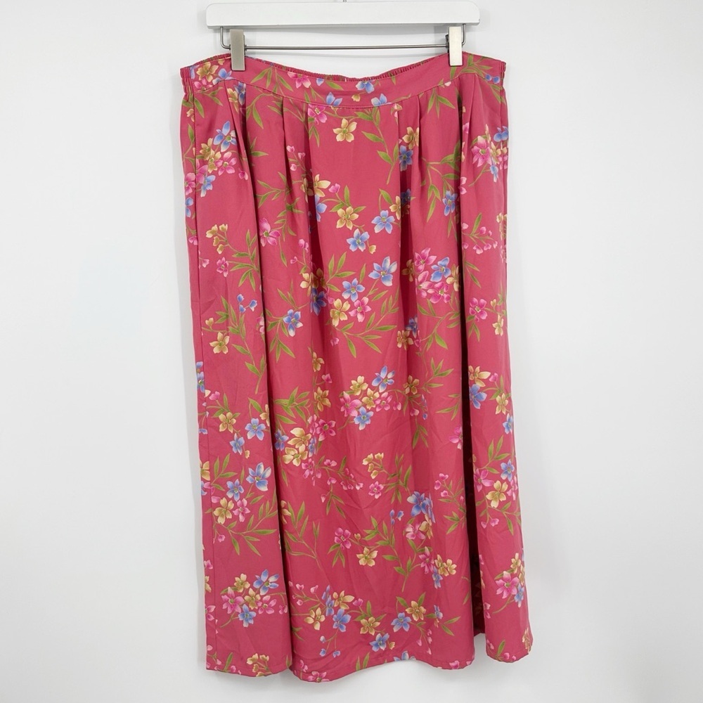 Vintage Y2K Foral Pink Skirt Size 1X Fairycore Whimsical Coquette